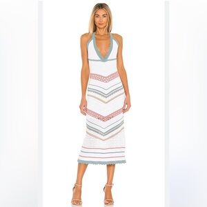 Alexis Knit Crochet Multi Colour Summer Midi Dress Revolve Size Large